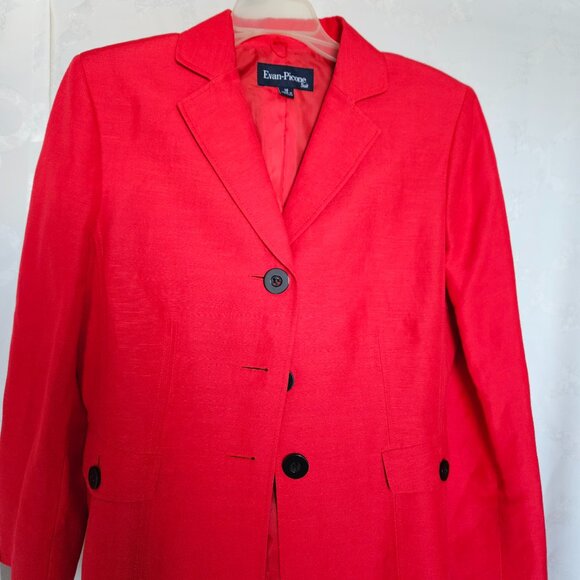 ***Evan-Picone Vibrant Red Blazer*** Timeless Design - Picture 1 of 11